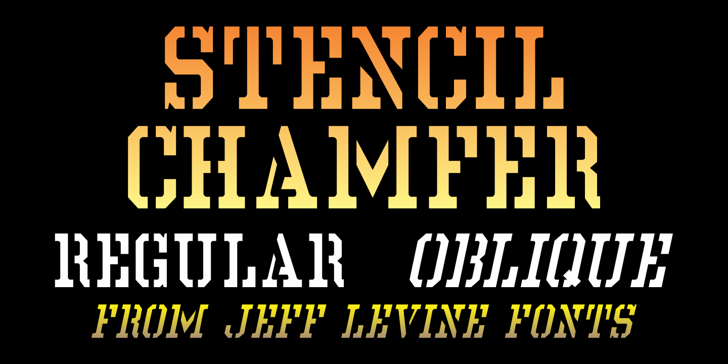 Пример шрифта Stencil Chamfer JNL #1